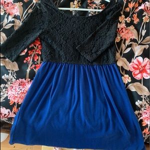 Two tone knee length dress